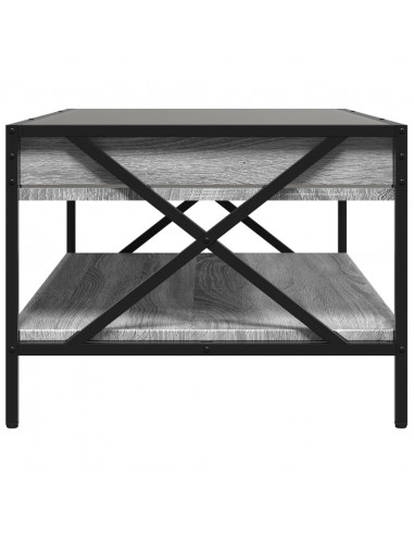 Tavolino da Salotto con LED Infinity Grigio Sonoma 90x50x38 cm