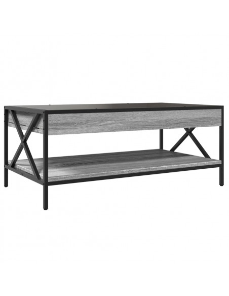 Tavolino da Salotto con LED Infinity Grigio Sonoma 90x50x38 cm
