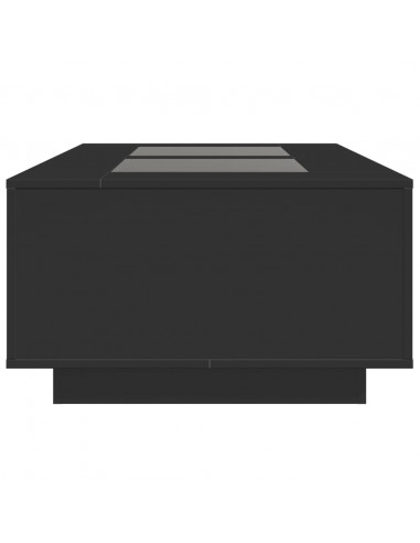 Tavolino da Salotto con LED Infinity Nero 116x69x40 cm