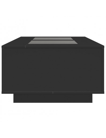 Tavolino da Salotto con LED Infinity Nero 116x69x40 cm