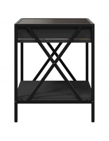 Tavolino da Salotto con LED Infinity Nero 40x40x49 cm