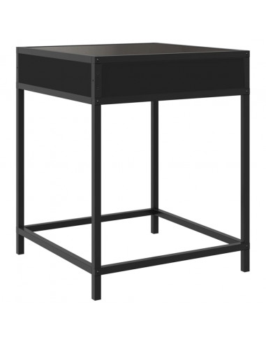 Tavolino da Salotto con LED Infinity Nero 40x40x51 cm