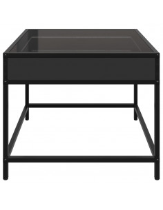Tavolino da Salotto con LED Infinity Nero 50x50x41 cm 2