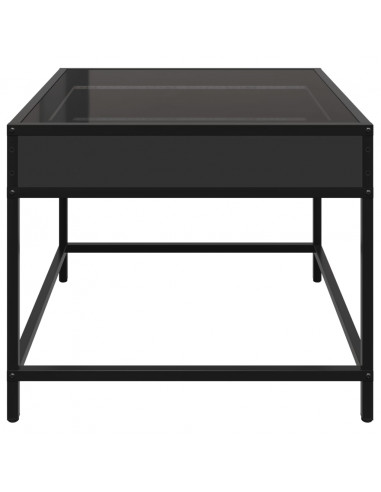 Tavolino da Salotto con LED Infinity Nero 50x50x41 cm