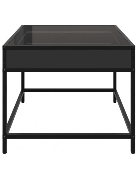 Tavolino da Salotto con LED Infinity Nero 50x50x41 cm