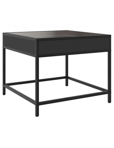 Tavolino da Salotto con LED Infinity Nero 50x50x41 cm