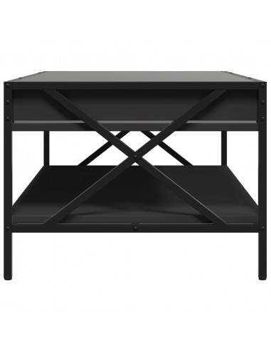 Tavolino da Salotto con LED Infinity Nero 90x50x38 cm