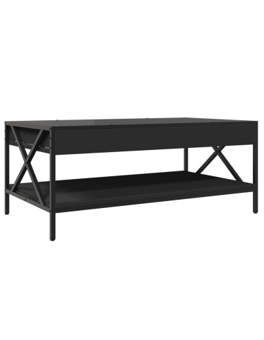 Tavolino da Salotto con LED Infinity Nero 90x50x38 cm