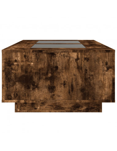 Tavolino da Salotto con LED Infinity Rovere Fumo 116x69x40 cm