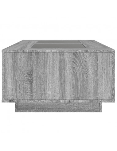 Tavolino da Salotto con LED Infinity Rovere Sonoma 116x69x40 cm