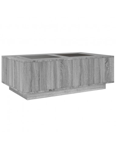 Tavolino da Salotto con LED Infinity Rovere Sonoma 116x69x40 cm