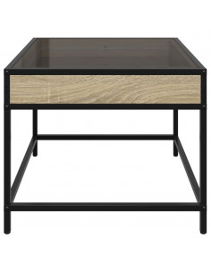 Tavolino da Salotto con LED Infinity Rovere Sonoma 50x50x41 cm 2