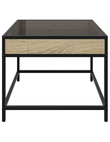 Tavolino da Salotto con LED Infinity Rovere Sonoma 50x50x41 cm