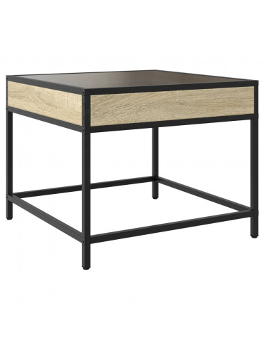 Tavolino da Salotto con LED Infinity Rovere Sonoma 50x50x41 cm