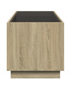 Tavolino da Salotto con LED Infinity Rovere Sonoma 70x50x50 cm 2