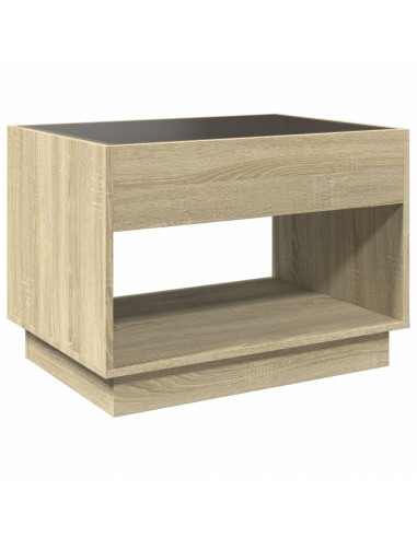 Tavolino da Salotto con LED Infinity Rovere Sonoma 70x50x50 cm