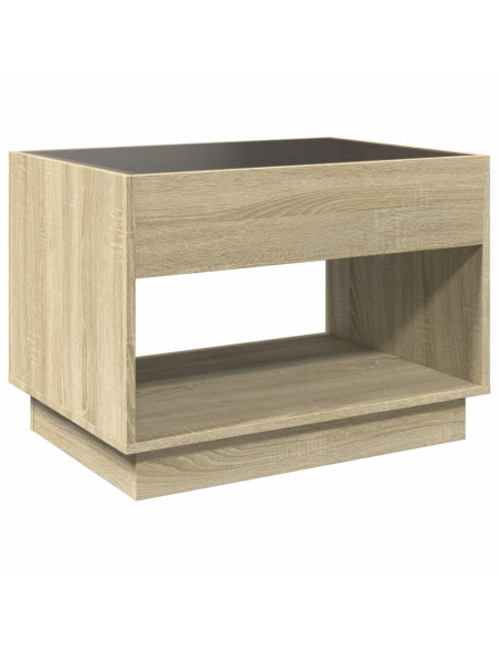 Tavolino da Salotto con LED Infinity Rovere Sonoma 70x50x50 cm