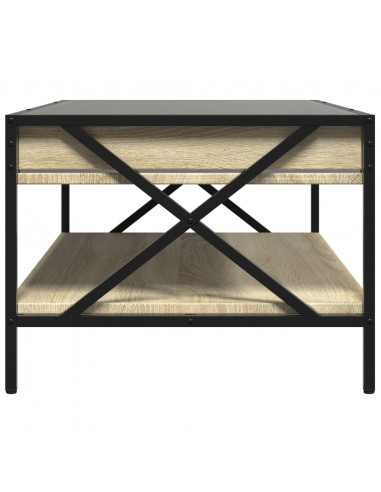 Tavolino da Salotto con LED Infinity Rovere Sonoma 90x50x38 cm