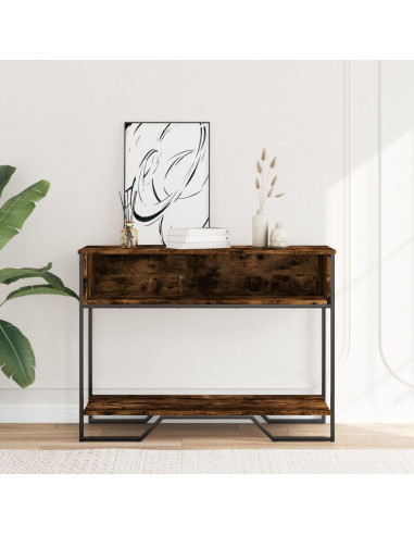 Tavolo Consolle Rovere Fumo 100x35x74,5 cm in Truciolato