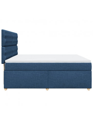 Giroletto a Molle con Materasso Blu 180x200 cm in Tessuto