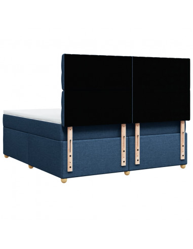 Giroletto a Molle con Materasso Blu 180x200 cm in Tessuto