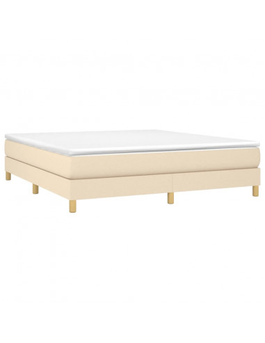 Giroletto a Molle con Materasso Crema 180x200 cm in Tessuto