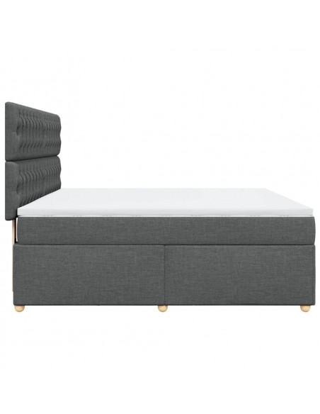 Giroletto a Molle con Materasso Grigio Scuro 180x200 cm Tessuto