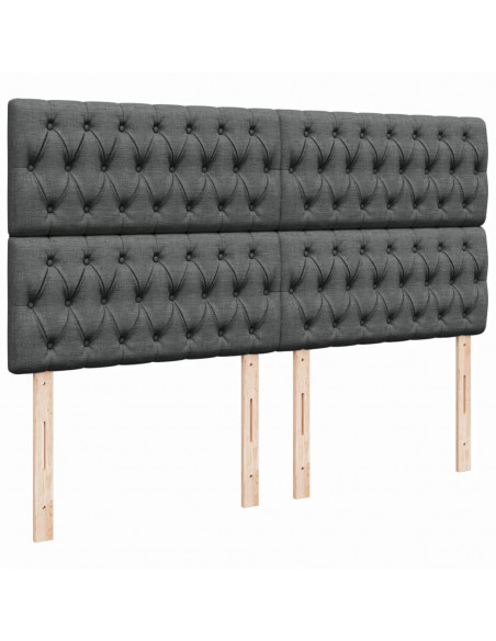 Giroletto a Molle con Materasso Grigio Scuro 180x200 cm Tessuto