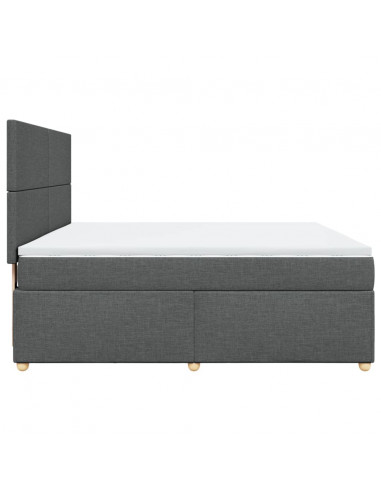 Giroletto a Molle con Materasso Grigio Scuro 180x200 cm Tessuto