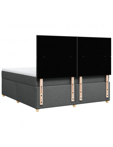 Giroletto a Molle con Materasso Grigio Scuro 180x200 cm Tessuto