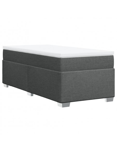 Giroletto a Molle con Materasso Grigio Scuro 90x200 cm Tessuto