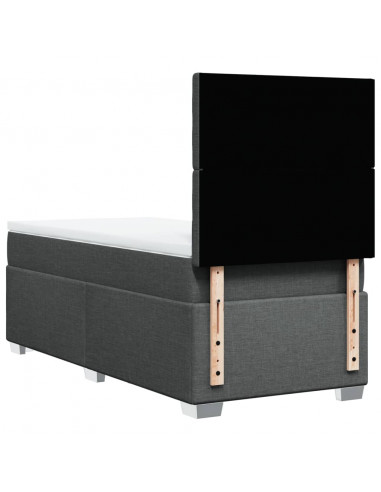 Giroletto a Molle con Materasso Grigio Scuro 90x200 cm Tessuto