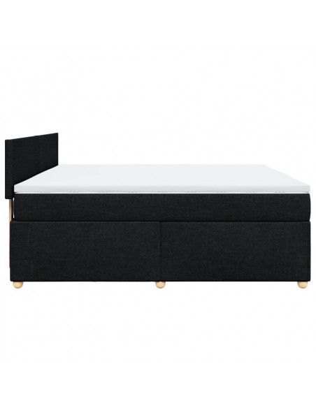 Giroletto a Molle con Materasso Nero 180x200 cm in Tessuto
