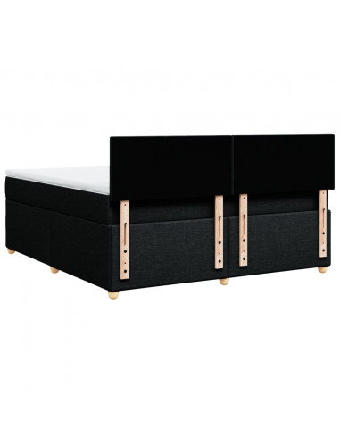 Giroletto a Molle con Materasso Nero 180x200 cm in Tessuto