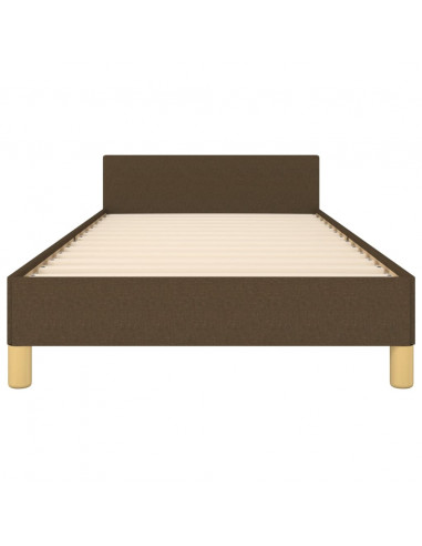 Giroletto con Testiera Marrone Scuro 100x200 cm in Tessuto