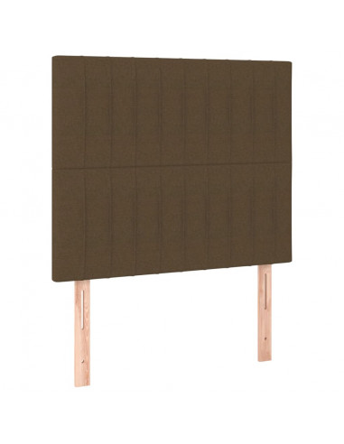 Giroletto con Testiera Marrone Scuro 80x200 cm in Tessuto