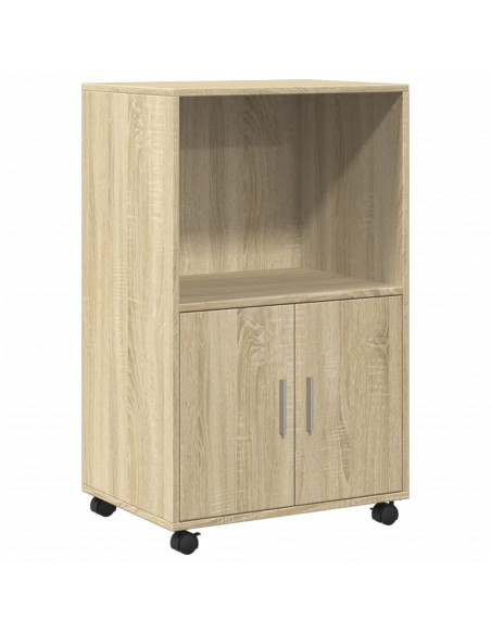 Mobiletto con Ruote Rovere Sonoma 55x40x91 cm in Truciolato
