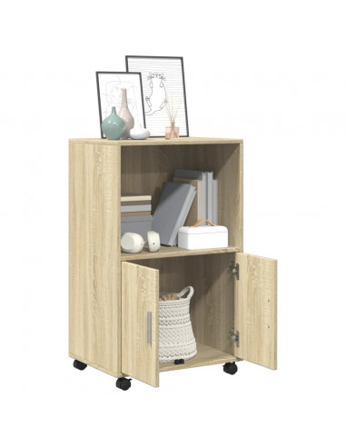 Mobiletto con Ruote Rovere Sonoma 55x40x91 cm in Truciolato
