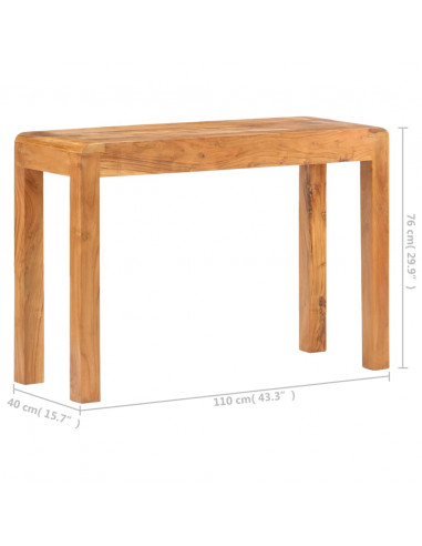 Tavolo Consolle 110x40x76 cm Massello Acacia Finitura Miele