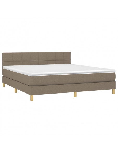 Giroletto a Molle con Materasso Tortora 180x200 cm in Tessuto
