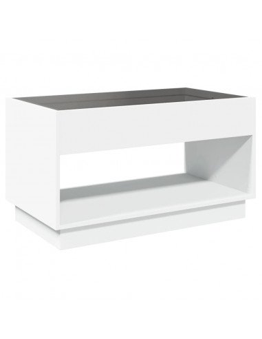 Tavolino da Salotto con LED Infinity Bianco 90x50x50 cm