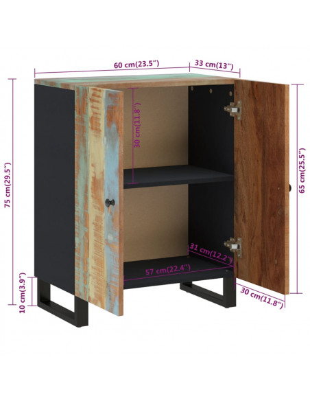 Credenza 60x33x75 in Legno Massello di Recupero
