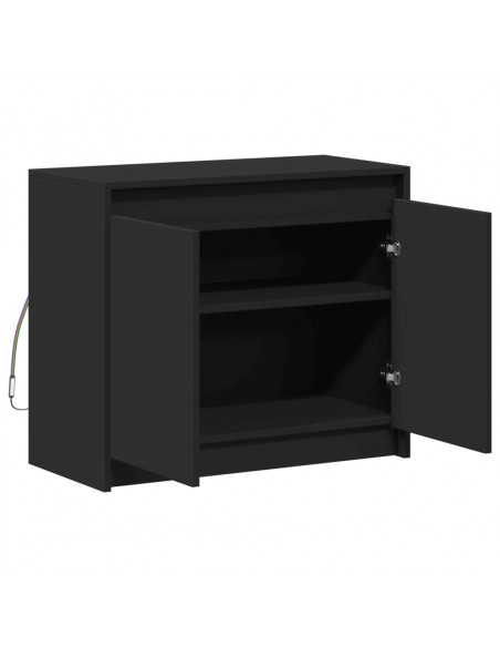Credenza con LED Nera 72x34x61 cm in Legno Multistrato