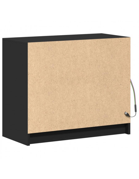 Credenza con LED Nera 72x34x61 cm in Legno Multistrato