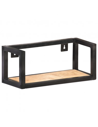 Mensole a Muro 2 pz 40 cm in Legno Massello di Mango Grezzo