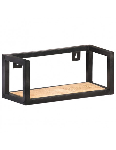 Mensole a Muro 2 pz 40 cm in Legno Massello di Mango Grezzo
