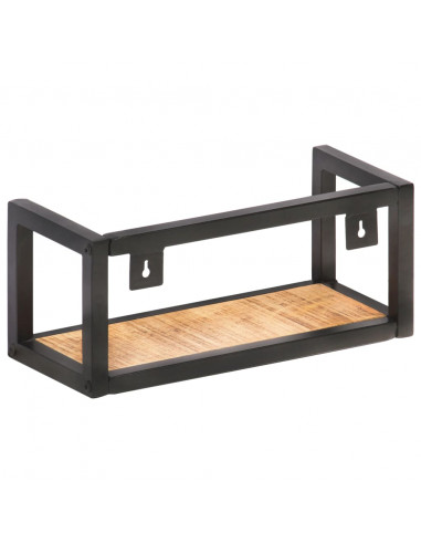 Mensole a Muro 2 pz 40 cm in Legno Massello di Mango Grezzo