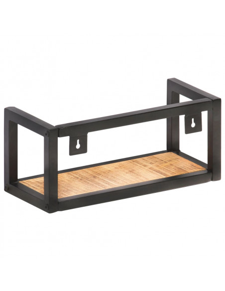 Mensole a Muro 2 pz 40 cm in Legno Massello di Mango Grezzo