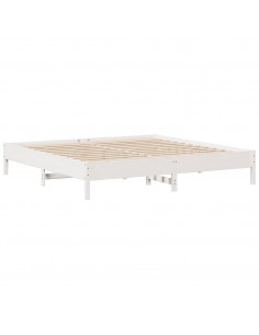 Letto senza Materasso Bianco 180x200 cm Legno Massello di Pino 2