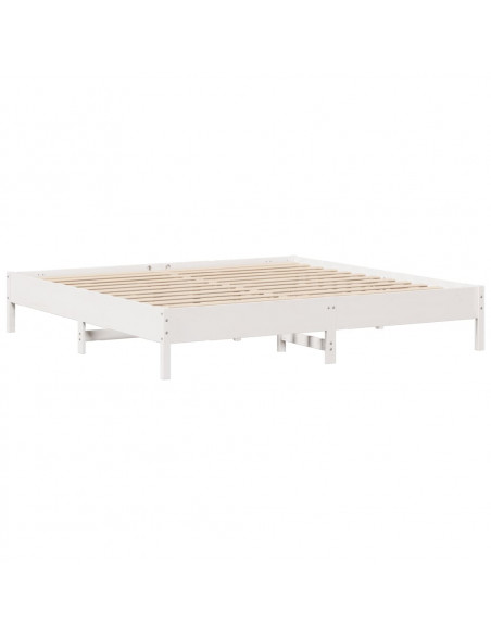 Letto senza Materasso Bianco 180x200 cm Legno Massello di Pino
